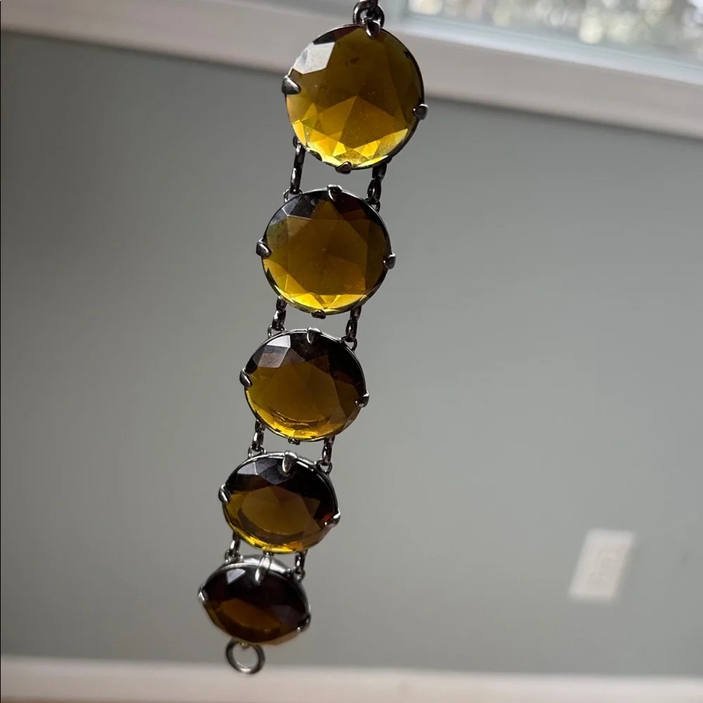J. Crew Amber faceted glass bracelet EUC‎